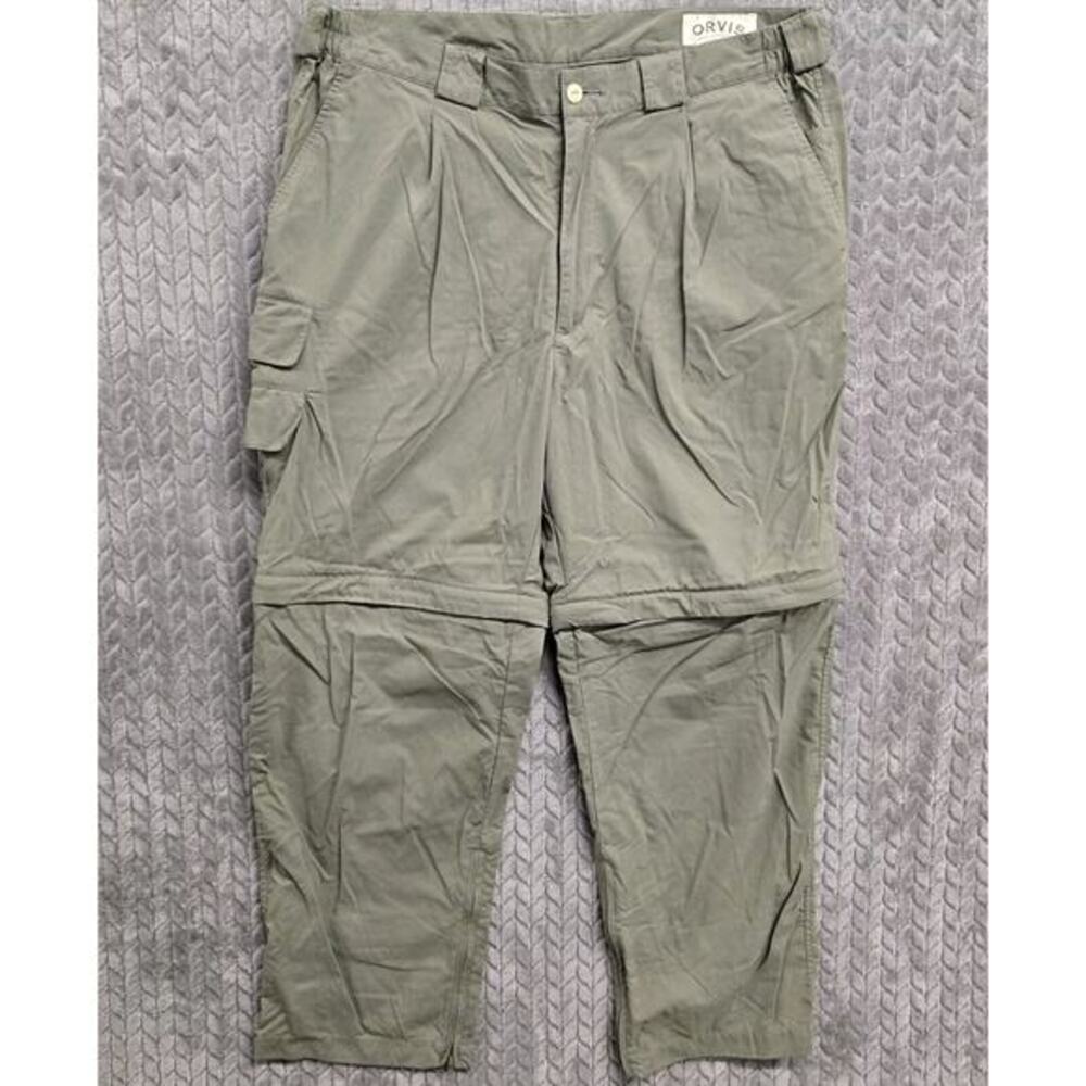 Orvis‎ Pants Men’s Size 36* Convertible Outdoor Hiking Cargo Green Nylon